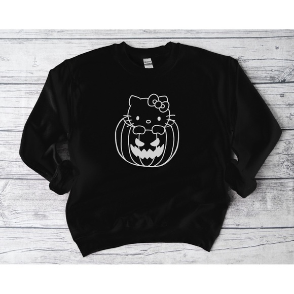 Tops - Pumpkin Hello Kitty Crewneck